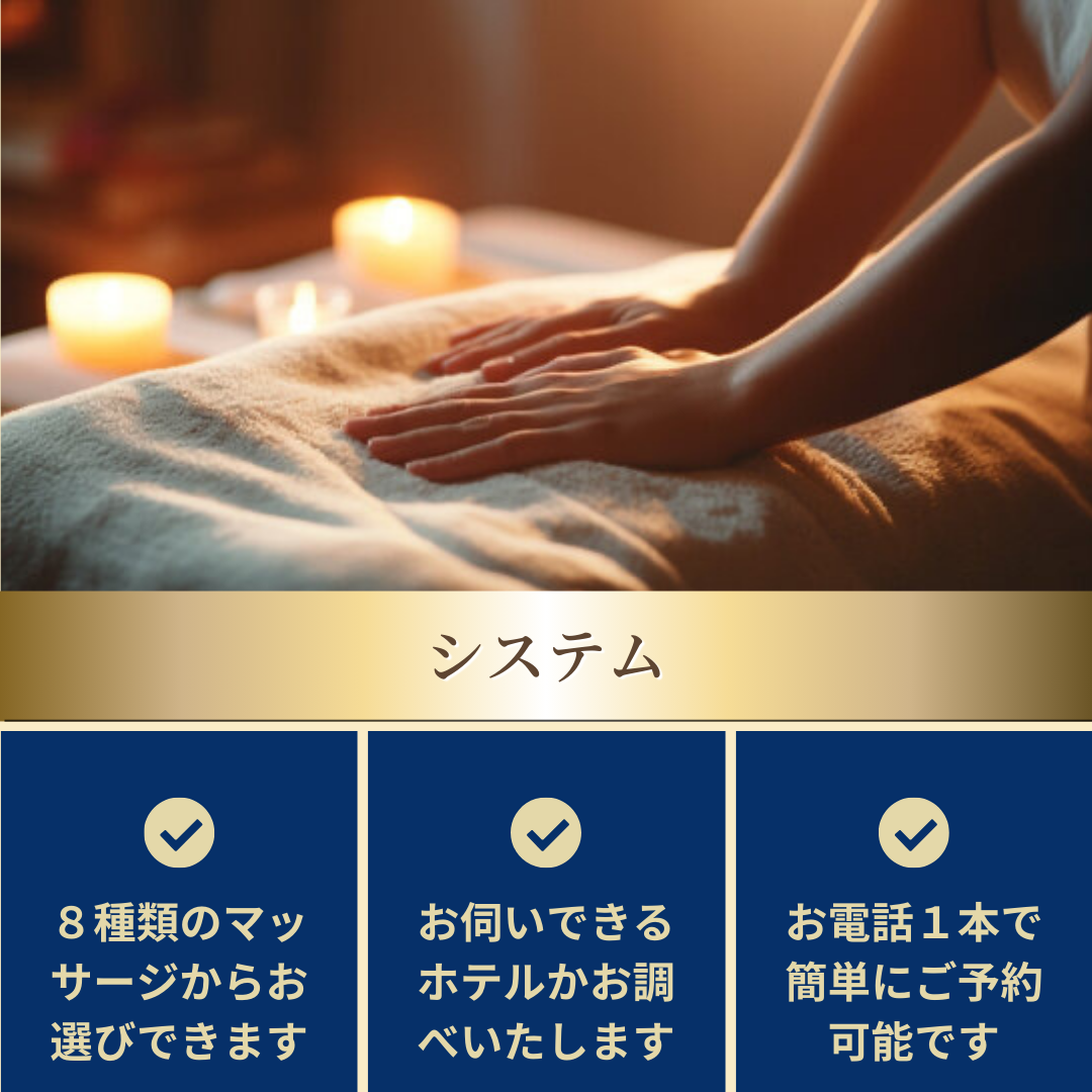 出張マッサージ出張メンズエステのシステム